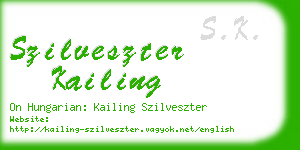 szilveszter kailing business card